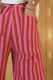Shoreditch Stripe Lounge Flare Trouser Hot Pink & Red /5=